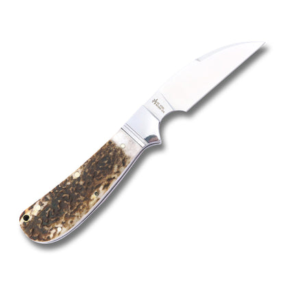 RoseCraft Blades LLC™ Clinch River Swayback RCT005-STG Red Deer Stag D2 Semi-Stainless Steel Pocket Knife