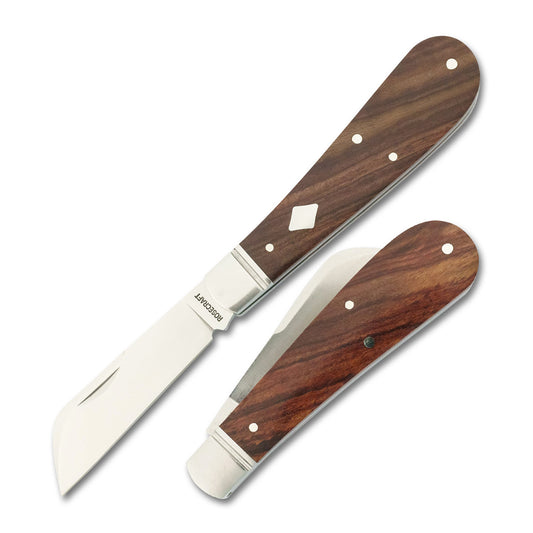 RoseCraft Blades LLC™ Lick Creek Loom Fixer RCT025-ROW Rosewood D2 Semi-Stainless Steel Pocket Knife