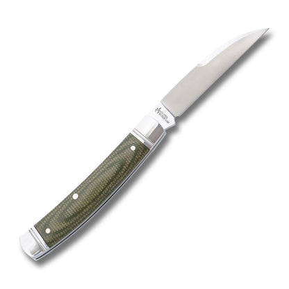 RoseCraft Blades LLC™ Mud Creek Congress RCT028-LGM Green Micarta D2 Semi-Stainless Steel Pocket Knife