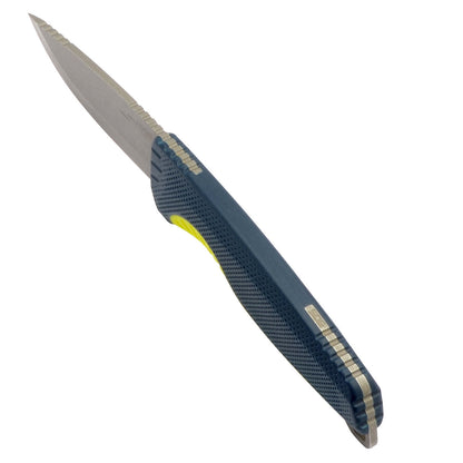 SOG Specialty Knives™ Aegis FX Fixed Blade 17-41-01-41 Indigo GRN and Acid Yellow Rubber CRYO 4116 Krupp Stainless Steel Knife