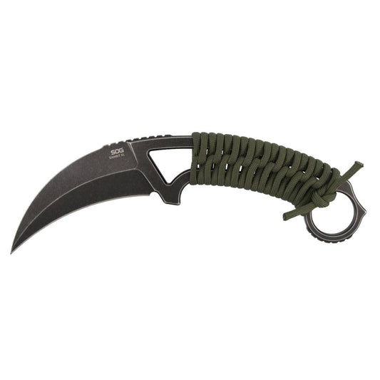 SOG Specialty Knives™ Gambit XL Fixed Blade SOG-GB2001-BX OD Green Paracord AUS-10A Stainless Steel Knife