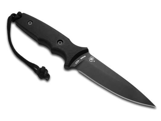 Spartan Blades, LLC™ Harsey TT Fixed Blade SB43BKBKNLBK Black Canvas Micarta S45VN Stainless Steel Knife