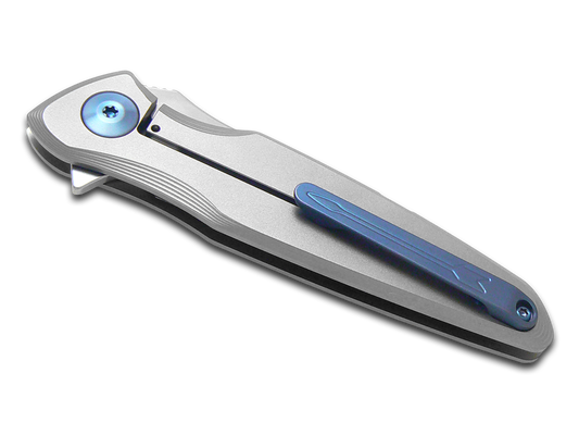Spartan Blades, LLC™ Pandia Frame Lock SF16SWBL Bead-blast Satin 6AL4V Titanium CPM MagnaCut Stainless Steel Pocket Knife