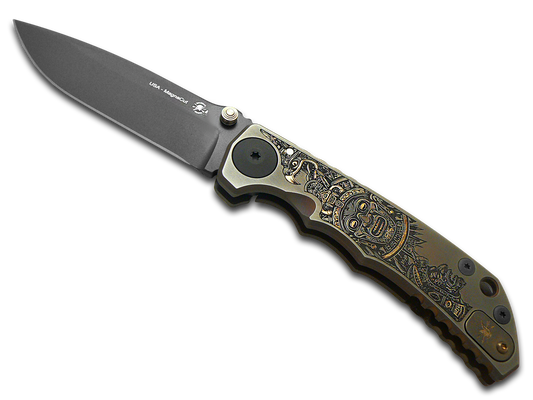 Spartan Blades, LLC™ Harsey Folder Frame Lock SF5AZTC-BZ Bronze Anodized 6AL4V Titanium CPM MagnaCut Stainless Steel Pocket Knife