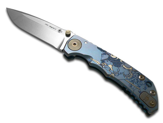 Spartan Blades, LLC™ Harsey Folder Frame Lock SF5BABE Blue Anodized 6AL4V Titanium CPM MagnaCut Stainless Steel Pocket Knife