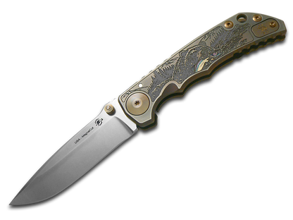 Spartan Blades, LLC™ Harsey Folder Frame Lock SF5BEAR Satin Rub 6AL4V Titanium CPM MagnaCut Stainless Steel Pocket Knife