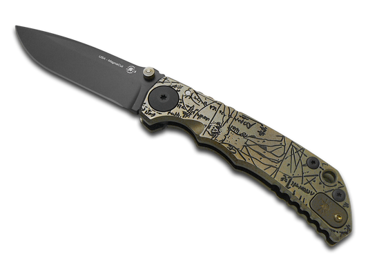 Spartan Blades, LLC™ Harsey Folder Frame Lock SF5DIVINCI Bronze Anodized 6AL4V Titanium CPM MagnaCut Stainless Steel Pocket Knife