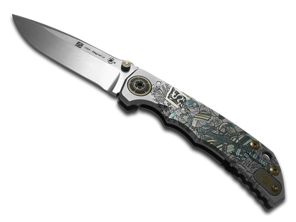 Spartan Blades, LLC™ Harsey Folder Frame Lock SF5GUNFIGHTER Polished 6AL4V Titanium CPM MagnaCut Stainless Steel Pocket Knife