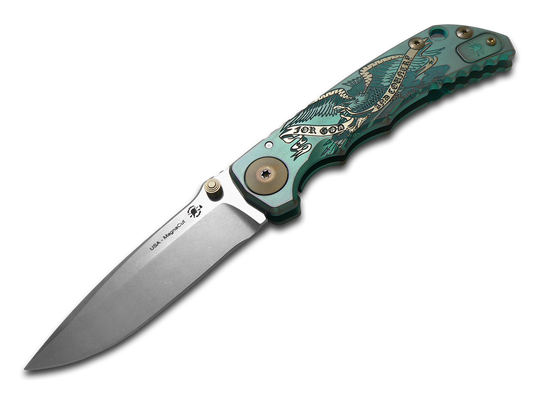 Spartan Blades, LLC™ Harsey Folder Frame Lock SF5G&C Green Anodized 6AL4V Titanium CPM MagnaCut Stainless Steel Pocket Knife