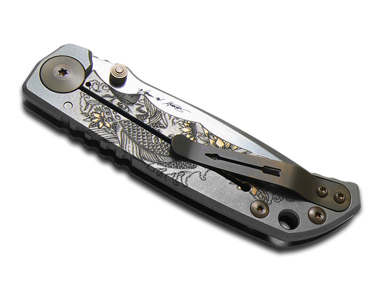 Spartan Blades, LLC™ Harsey Folder Frame Lock SP SF5KOIFISH Polished 6AL4V Titanium CPM MagnaCut Stainless Steel Pocket Knife