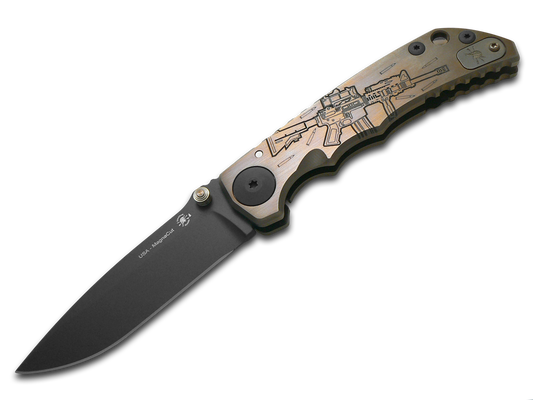 Spartan Blades, LLC™ Harsey Folder Frame Lock SF5M4RIFLE Bronze Anodized 6AL4V Titanium CPM MagnaCut Stainless Steel Pocket Knife