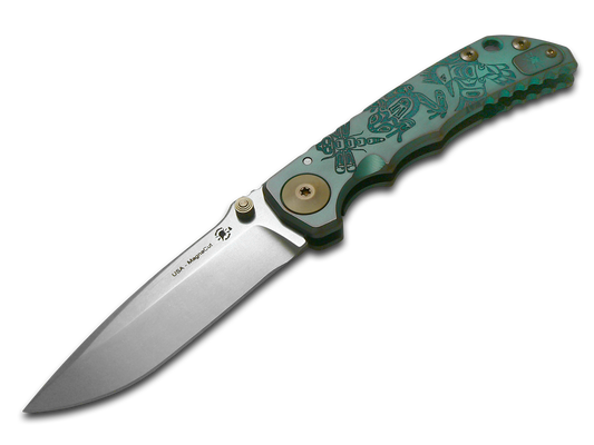 Spartan Blades, LLC™ Harsey Folder Frame Lock SF5NWCOAST Green Anodized 6AL4V Titanium CPM MagnaCut Stainless Steel Pocket Knife