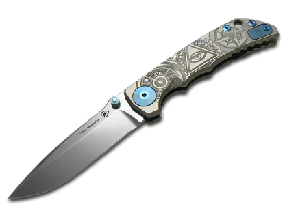 Spartan Blades, LLC™ Harsey Folder Frame Lock SF5OCULUS Satin Rub 6AL4V Titanium CPM MagnaCut Stainless Steel Pocket Knife