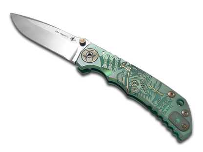 Spartan Blades, LLC™ Harsey Folder Frame Lock SF5PLAGUE-GN Green Anodized 6AL4V Titanium CPM MagnaCut Stainless Steel Pocket Knife