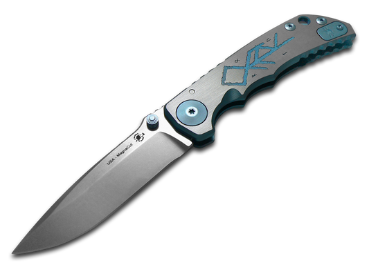 Spartan Blades, LLC™ Harsey Folder Frame Lock SF5TRAILWALKER Blue Anodized 6AL4V Titanium CPM MagnaCut Stainless Steel Pocket Knife