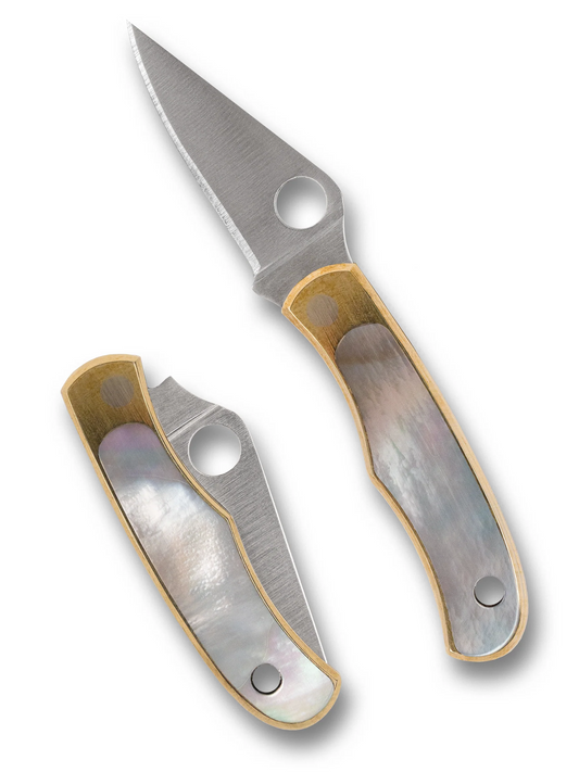 Spyderco Knives™ Bug Slip-joint C133AP Abalone and Nickel Silver Sandvik 12C27 Stainless Steel Pocket Knife