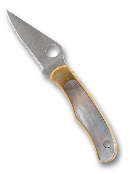 Spyderco Knives™ Bug Slip-joint C133AP Abalone and Nickel Silver Sandvik 12C27 Stainless Steel Pocket Knife