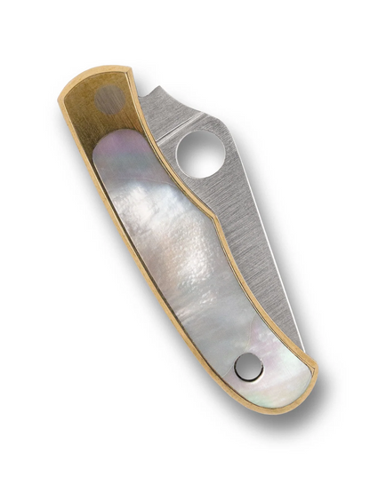 Spyderco Knives™ Bug Slip-joint C133AP Abalone and Nickel Silver Sandvik 12C27 Stainless Steel Pocket Knife