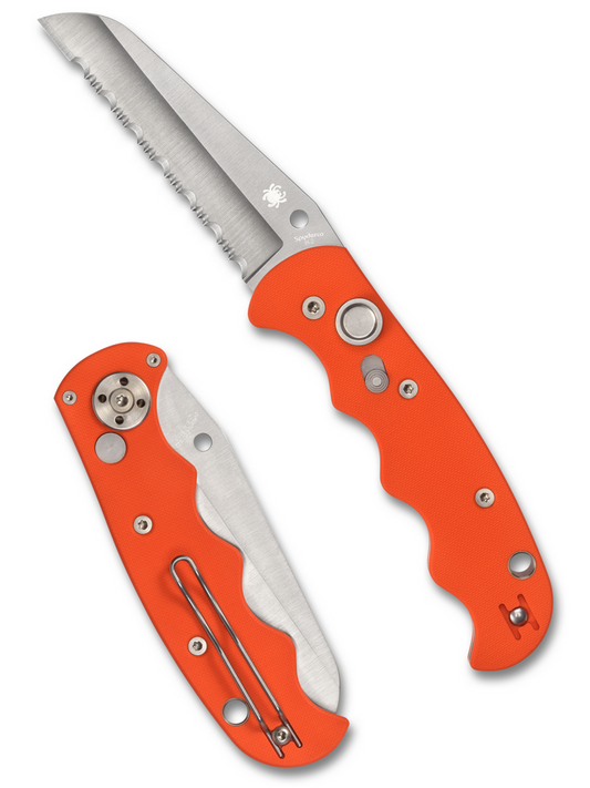 Spyderco Knives™ Autonomy 2 Auto C165GSOR Orange G10 H2 Stainless Steel Pocket Knife