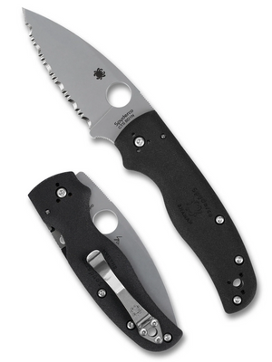 Spyderco Knives™ Shaman Compression Lock C229SBK Black FRN CTS BD1N Stainless Steel Pocket Knife
