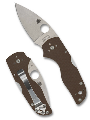 Spyderco Knives™ Lil' Native Mid Back Lock C230MBGPBN15V Brown G-10 CPM 15V Carbon Steel Pocket Knife