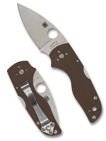 Spyderco Knives™ Lil' Native Mid Back Lock C230MBGPBN15V Brown G-10 CPM 15V Carbon Steel Pocket Knife