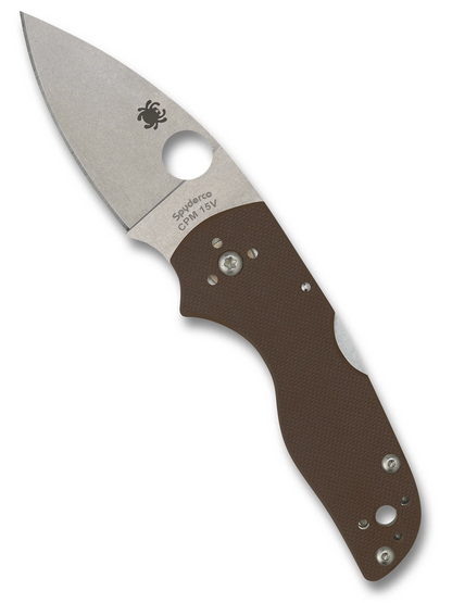 Spyderco Knives™ Lil' Native Mid Back Lock C230MBGPBN15V Brown G-10 CPM 15V Carbon Steel Pocket Knife