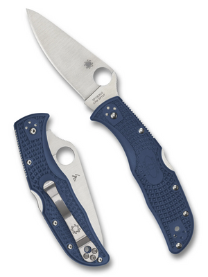Spyderco Knives™ Endela Lockback C243PCBL Cobalt Blue FRN CPM SPY27 Stainless Steel Pocket Knife