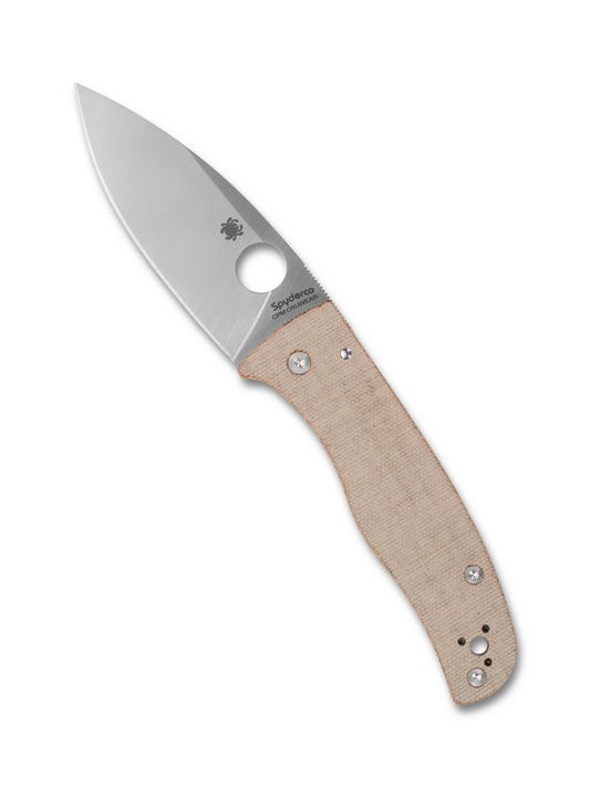Spyderco Knives™ Bodacious Compression Lock C263MPCW Brown Canvas Micarta CPM Cru-Wear Semi-Stainless Steel Pocket Knife