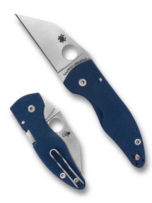 Spyderco Knives™ MicroJimbo Compression Lock C264GPCBL Cobalt Blue G-10 CPM SPY27 Stainless Steel Pocket Knife