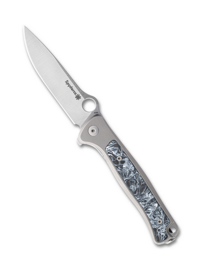 Spyderco Knives™ Thyn Frame Lock C279TIP Gray 6AL4V Titanium M390 Stainless Steel Pocket Knife