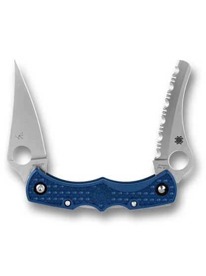 Spyderco Knives™ Dyad Jr Back Lock C39P&SCBL Cobalt Blue FRN CPM SPY27 Stainless Steel Pocket Knife