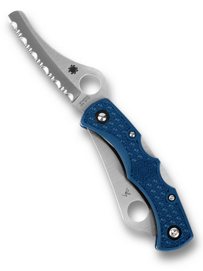 Spyderco Knives™ Dyad Jr Back Lock C39P&SCBL Cobalt Blue FRN CPM SPY27 Stainless Steel Pocket Knife