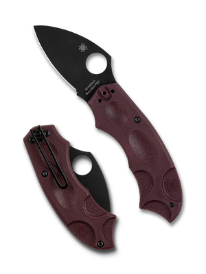 Spyderco Knives™ Meerkat Phantom Lock C64BGBKP Burgundy FRN Micro-Melt PD#1 Semi-Stainless Steel Pocket Knife