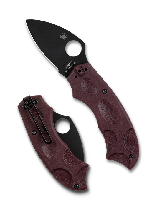 Spyderco Knives™ Meerkat Phantom Lock C64BGBKP Burgundy FRN Micro-Melt PD#1 Semi-Stainless Steel Pocket Knife