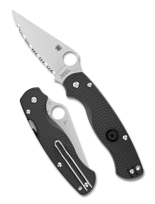 Spyderco Knives™ Para Military 2 Compression Lock C81SBK2 Black FRN CTS BD1N Stainless Steel Pocket Knife