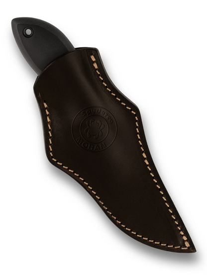 Spyderco Knives™ Moran Upswept Fixed Blade FB01PGYD Black Kraton Rubber and Gray FRN Damasteel DS93X Stainless Steel Knife