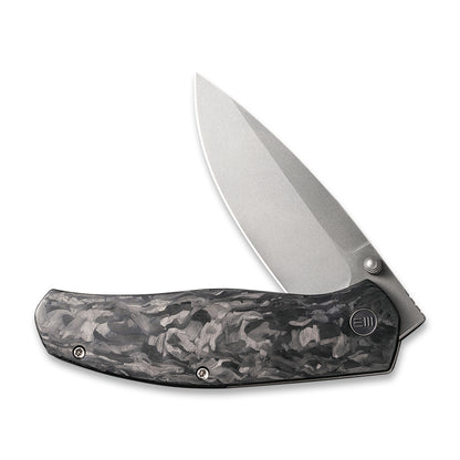 WE Knife Co., Ltd™ Esprit Frame Lock WE20025A-A Black Marble Carbon Fiber and 6AL4V Titanium CPM 20CV Stainless Steel Pocket Knife