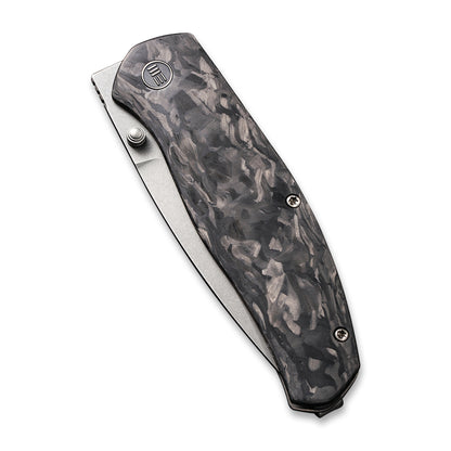 WE Knife Co., Ltd™ Esprit Frame Lock WE20025A-A Black Marble Carbon Fiber and 6AL4V Titanium CPM 20CV Stainless Steel Pocket Knife