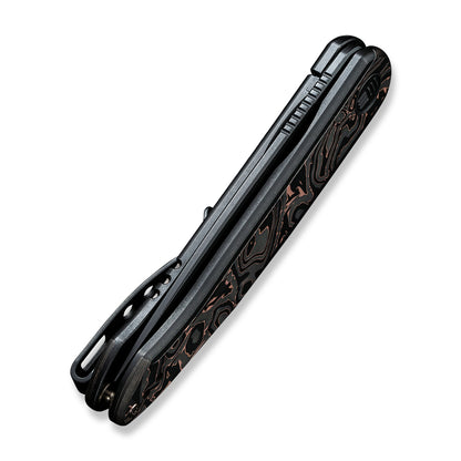 WE Knife Co., Ltd™ Smooth Sentinel Frame Lock WE20043-6 Copper Carbon Fiber and 6AL4V Titanium CPM 20CV Stainless Steel Pocket Knife