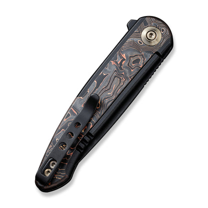 WE Knife Co., Ltd™ Smooth Sentinel Frame Lock WE20043-6 Copper Carbon Fiber and 6AL4V Titanium CPM 20CV Stainless Steel Pocket Knife