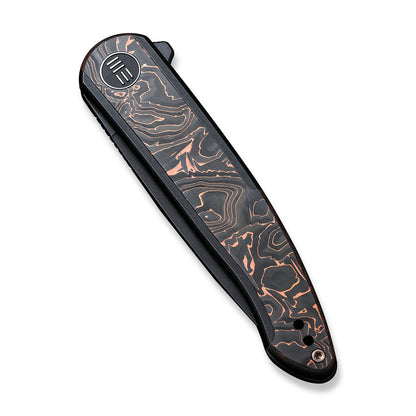 WE Knife Co., Ltd™ Smooth Sentinel Frame Lock WE20043-6 Copper Carbon Fiber and 6AL4V Titanium CPM 20CV Stainless Steel Pocket Knife