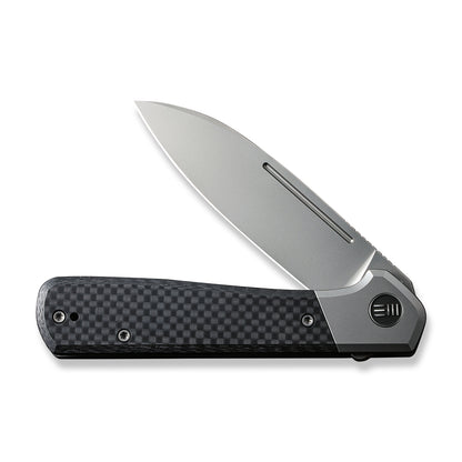 WE Knife Co., Ltd™ Soothsayer Frame Lock WE20050-1 Carbon Fiber and Gray 6al4v Titanium 20CV Stainless Steel Pocket Knife