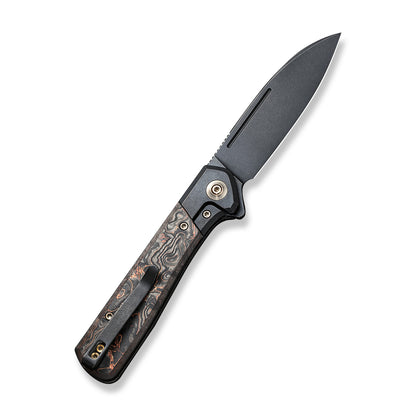 WE Knife Co., Ltd™ Soothsayer Frame Lock WE20050-2 Copper Foil Carbon Fiber and Black 6al4v Titanium CPM 20CV Stainless Steel Pocket Knife