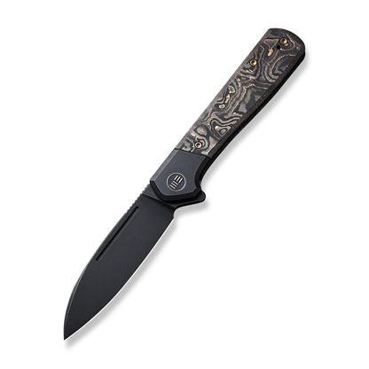 WE Knife Co., Ltd™ Soothsayer Frame Lock WE20050-2 Copper Foil Carbon Fiber and Black 6al4v Titanium CPM 20CV Stainless Steel Pocket Knife