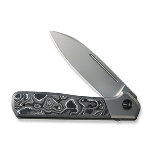 WE Knife Co., Ltd™ Soothsayer Frame Lock WE20050-3 Aluminum Foil Carbon Fiber and Gray 6al4v Titanium CPM 20CV Stainless Steel Pocket Knife