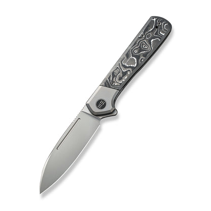 WE Knife Co., Ltd™ Soothsayer Frame Lock WE20050-3 Aluminum Foil Carbon Fiber and Gray 6al4v Titanium CPM 20CV Stainless Steel Pocket Knife