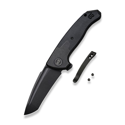 WE Knife Co., Ltd™ Press Check Frame Lock WE20078A-1 Black G10 and Black 6AL4V Titanium CPM 20CV Stainless Steel Pocket Knife