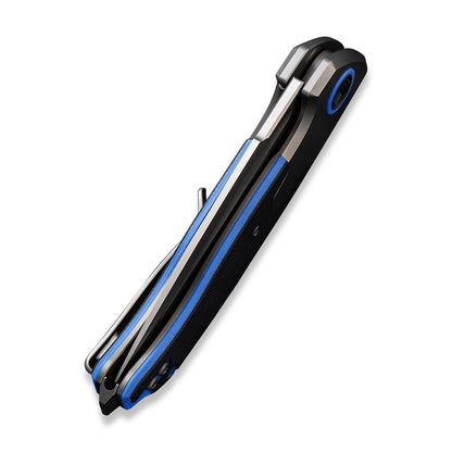 WE Knife Co., Ltd™ Press Check Frame Lock WE20078B-2 Black & Blue G10 and Black 6AL4V Titanium CPM 20CV Stainless Steel Pocket Knife
