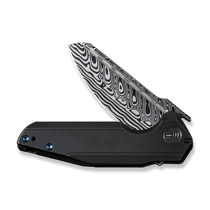 WE Knife Co., Ltd™ Starhawk Frame Lock WE21017-DS1 Black 6AL4V Titanium Hakkapella Damasteel Pocket Knife